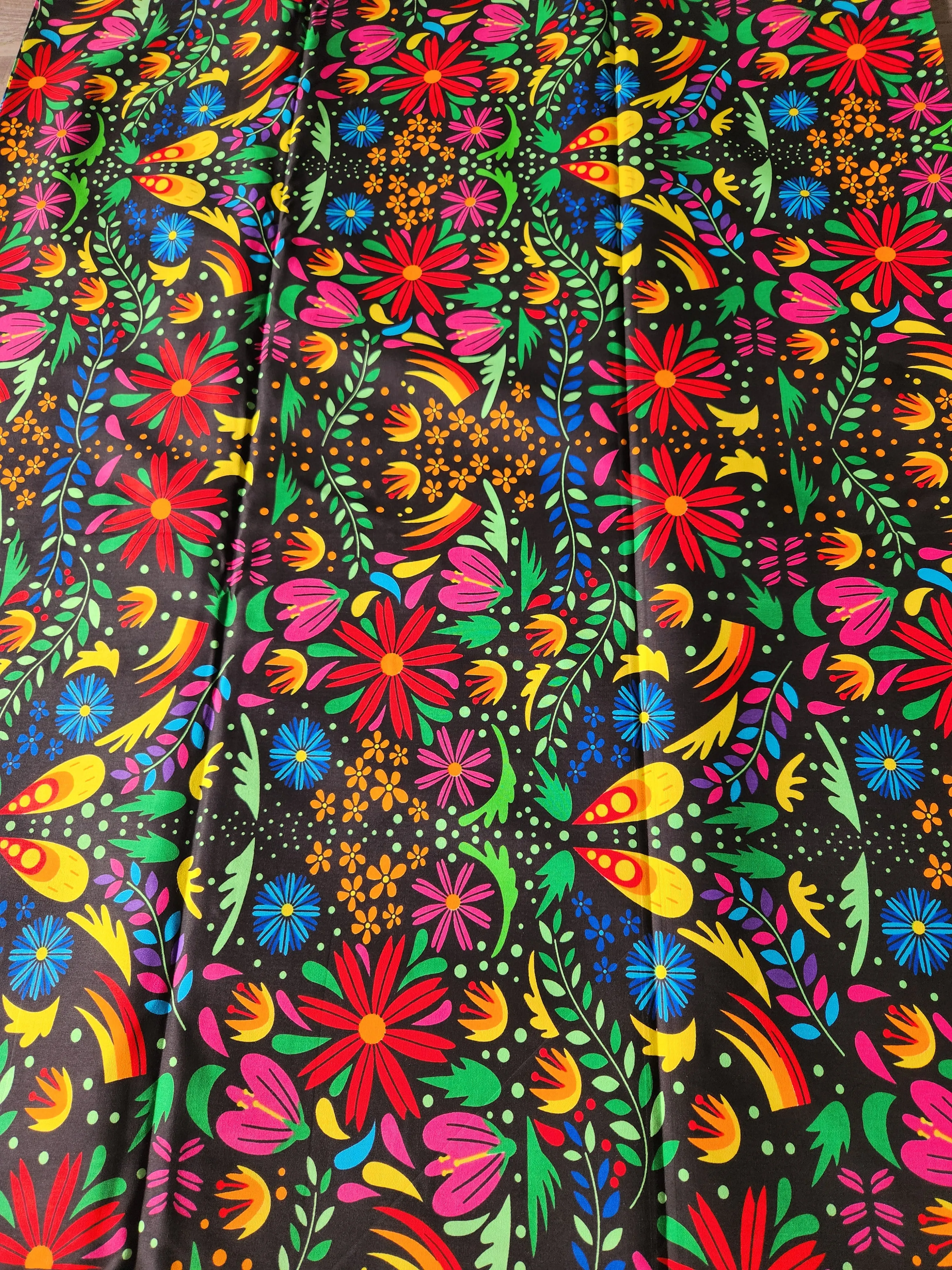 Black Multicolor African Print Fabric, Ankara Fabric, AF181