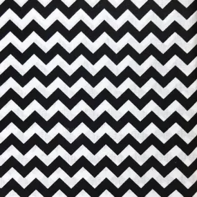 Black White Half Inch Chevron Poly Cotton Fabric