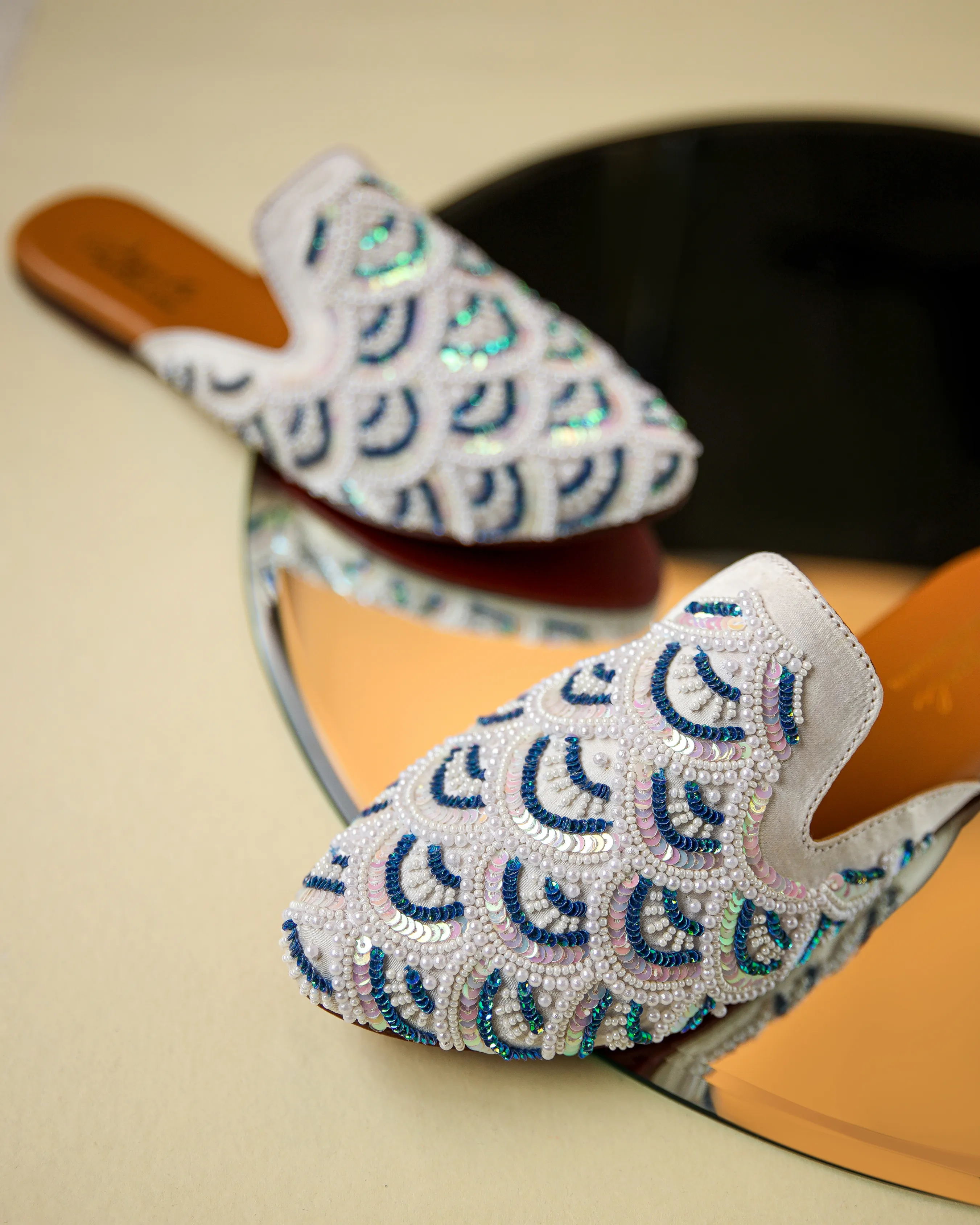 Blissful Blue Handcrafted Mules