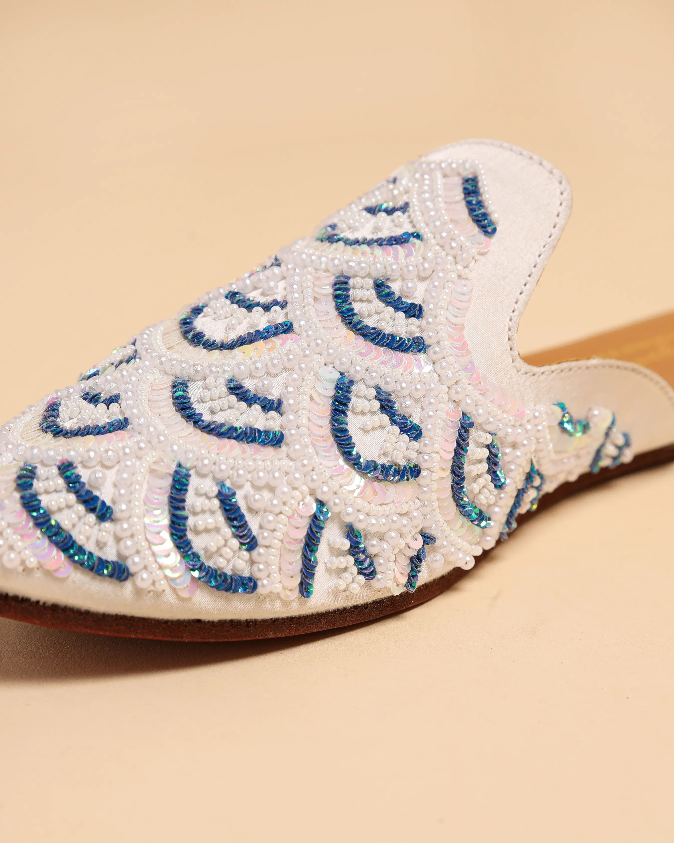 Blissful Blue Handcrafted Mules