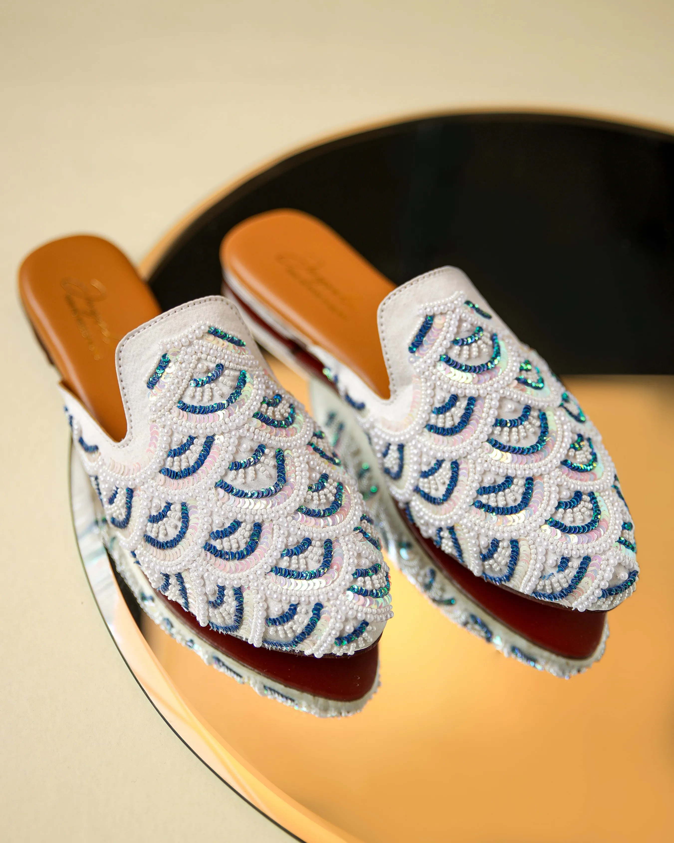 Blissful Blue Handcrafted Mules