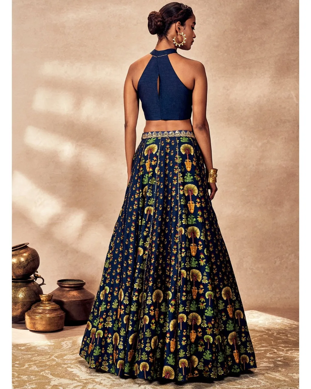 Blue Nomadic Tribe Lehenga