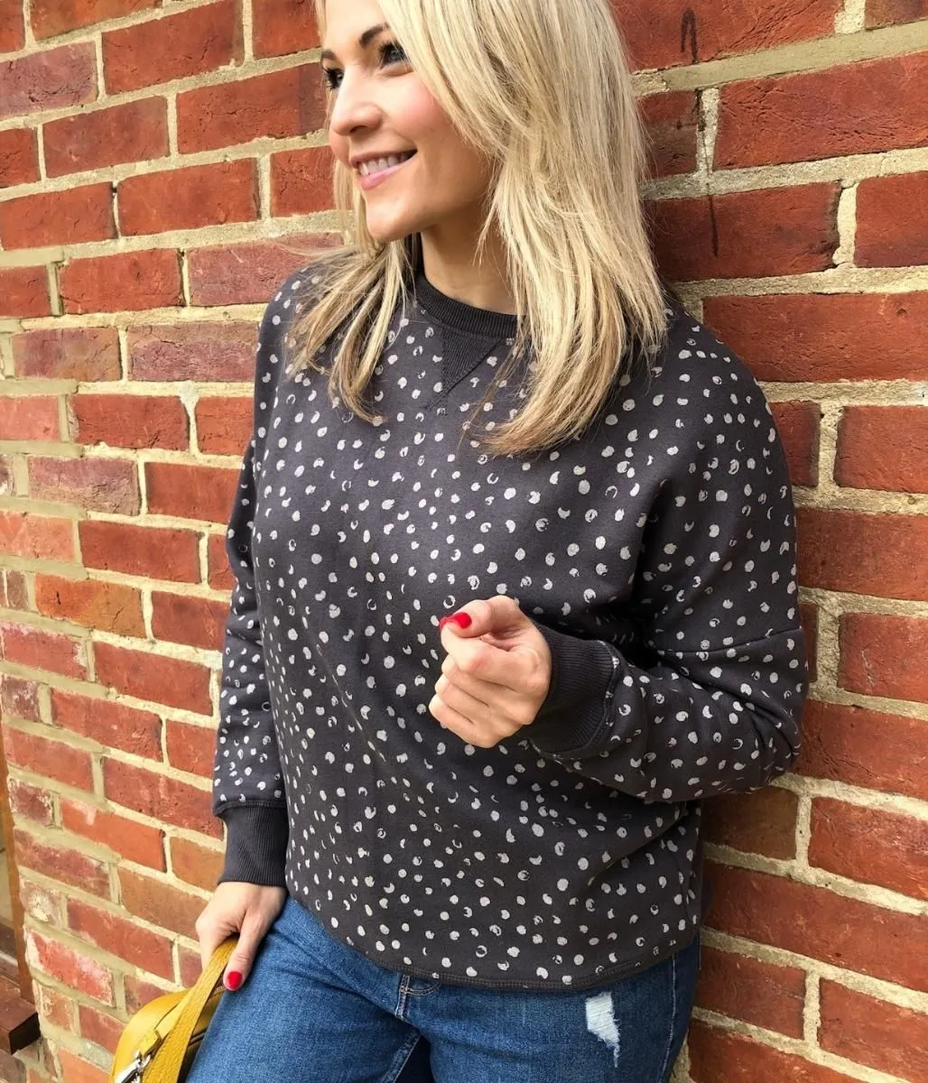 Brakeburn Charcoal Spotty Sweatshirt