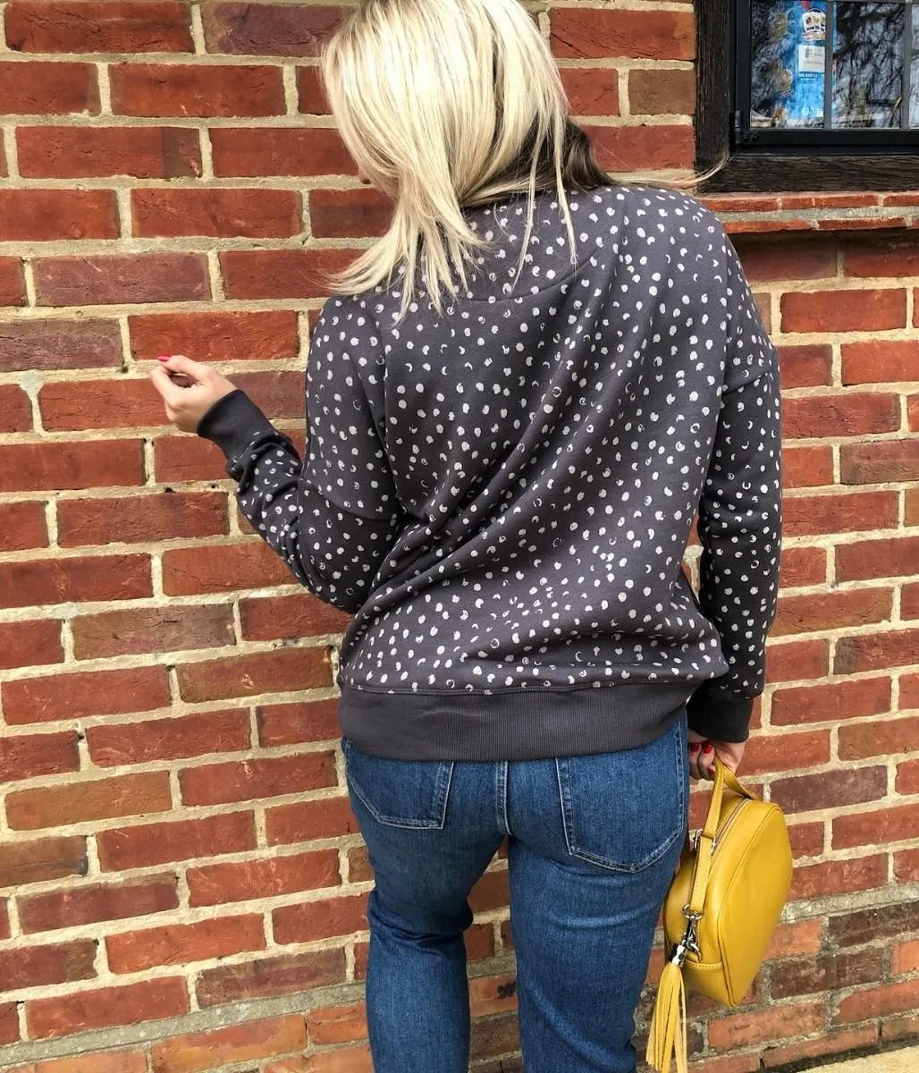 Brakeburn Charcoal Spotty Sweatshirt