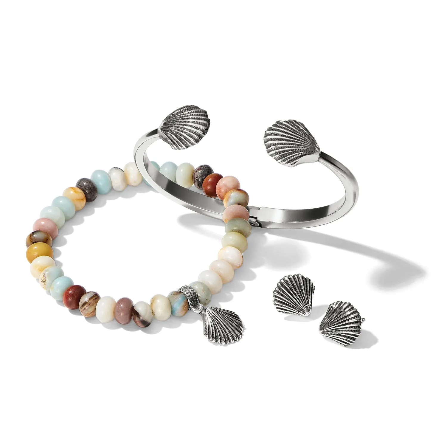 Brighton Silver Shells Bay Stretch Bracelet