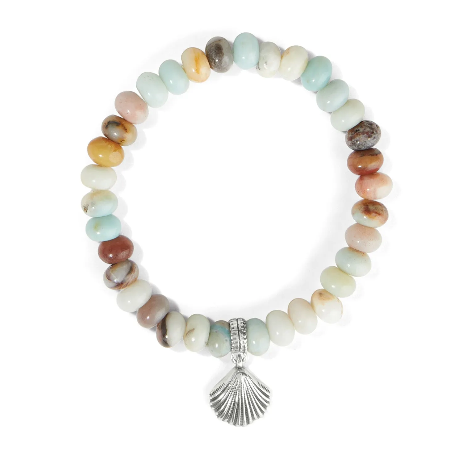 Brighton Silver Shells Bay Stretch Bracelet