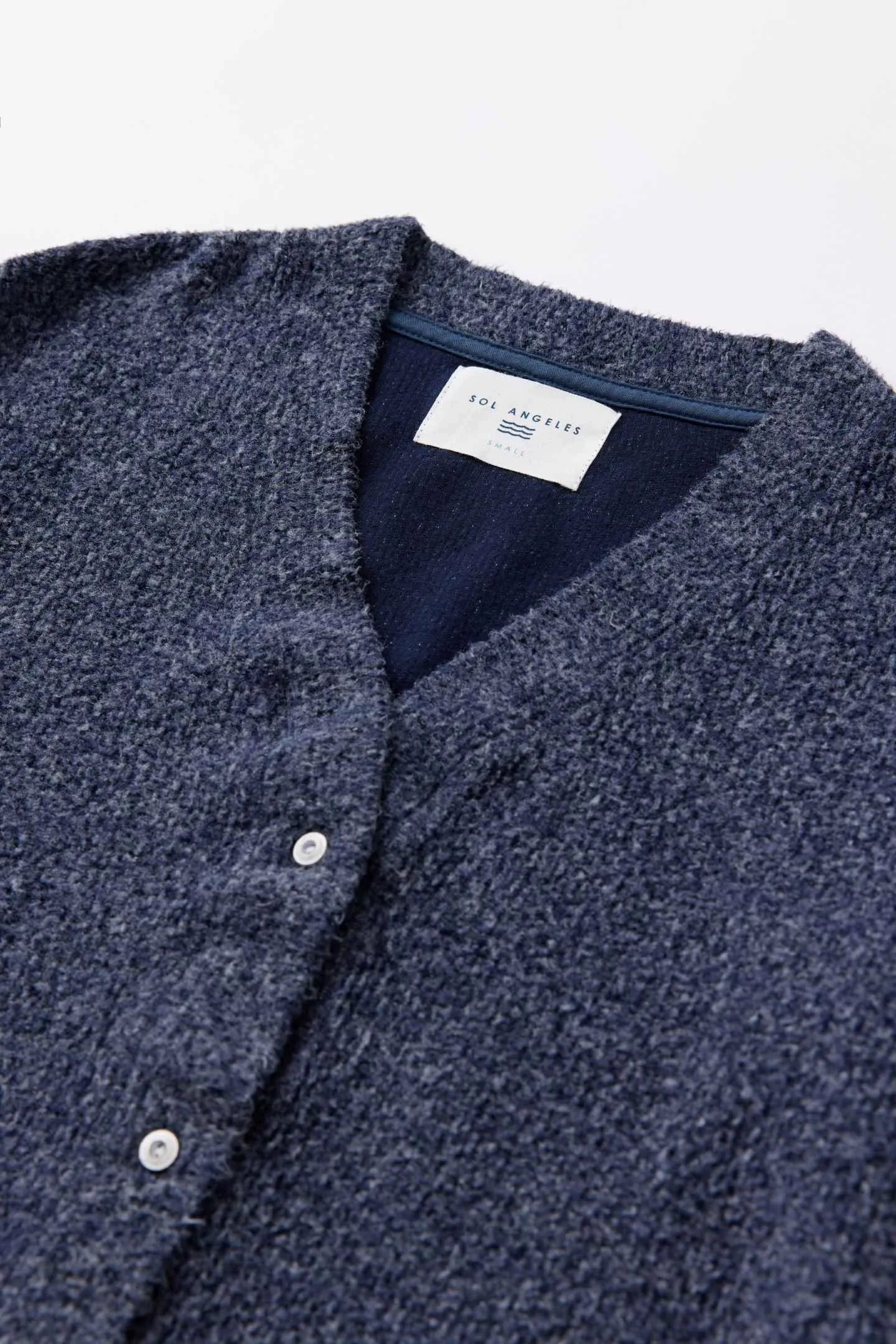 Brushed Boucle Cardigan - Indigo