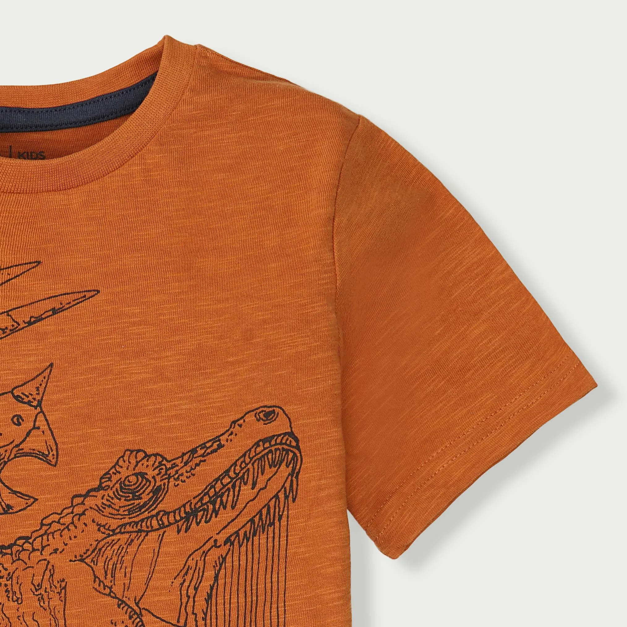 C1597 TK Dino War F.Orange T-Shirt