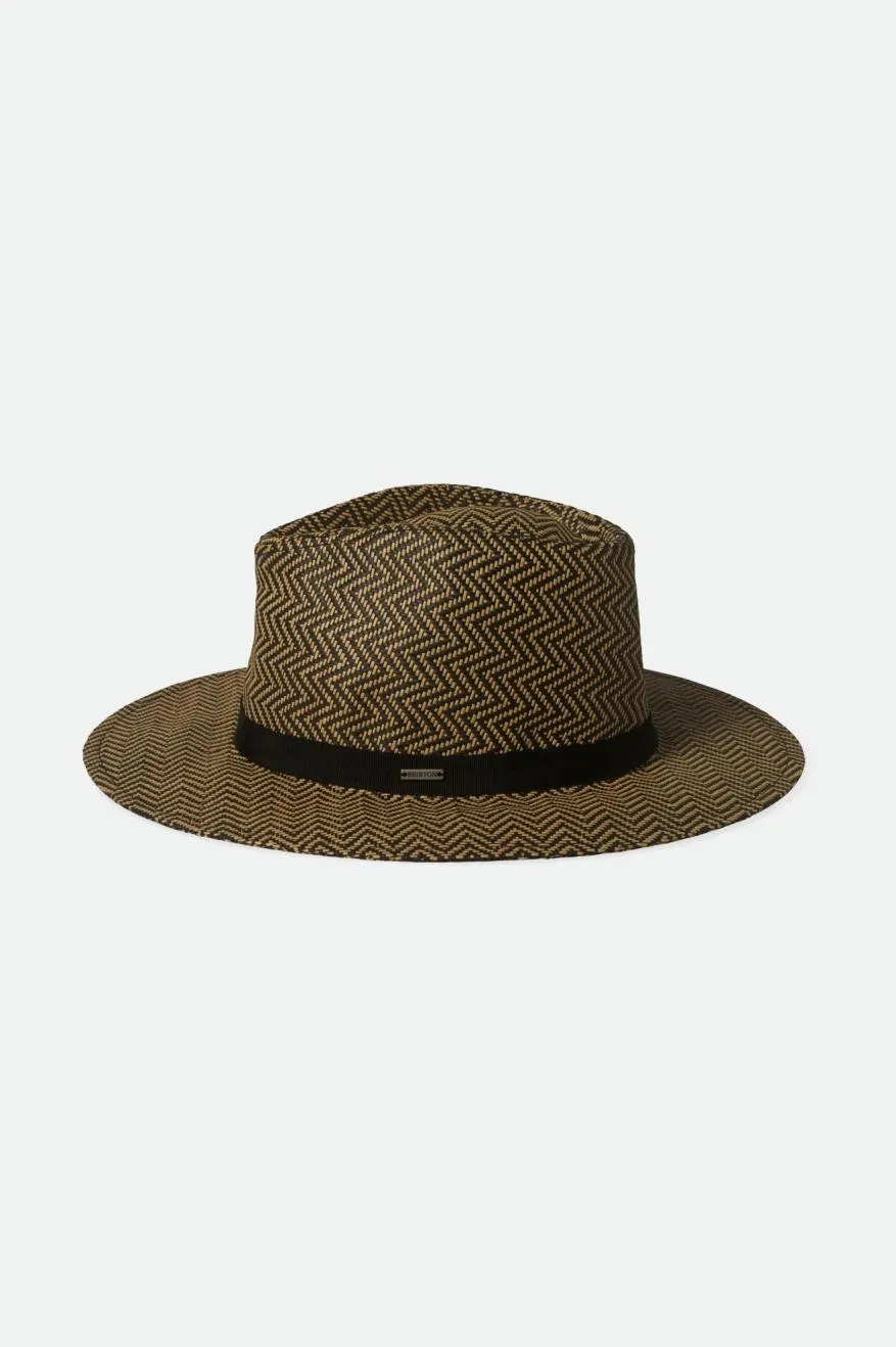 Carolina Straw Packable Hat - Black/Natural