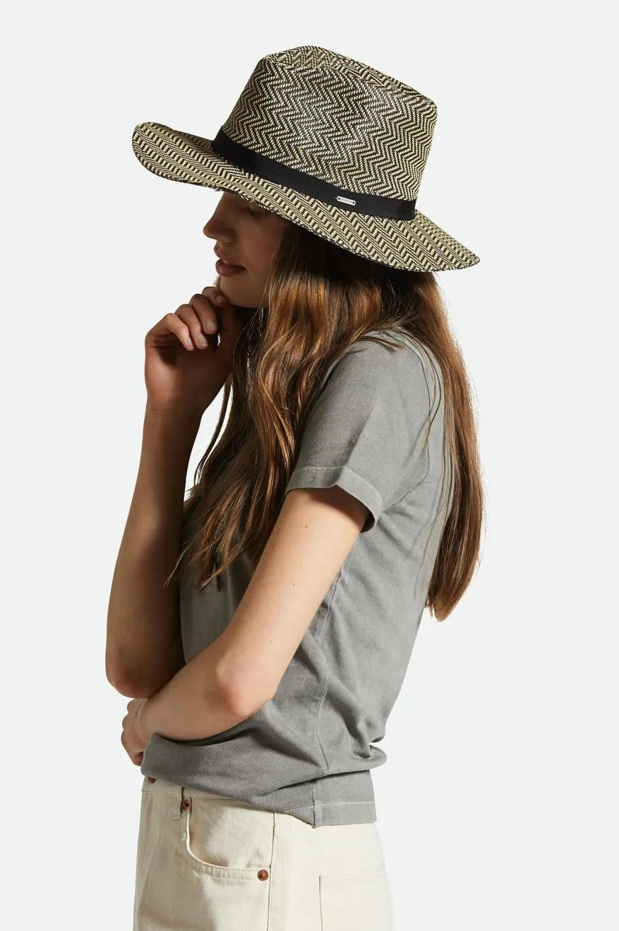 Carolina Straw Packable Hat - Black/Natural