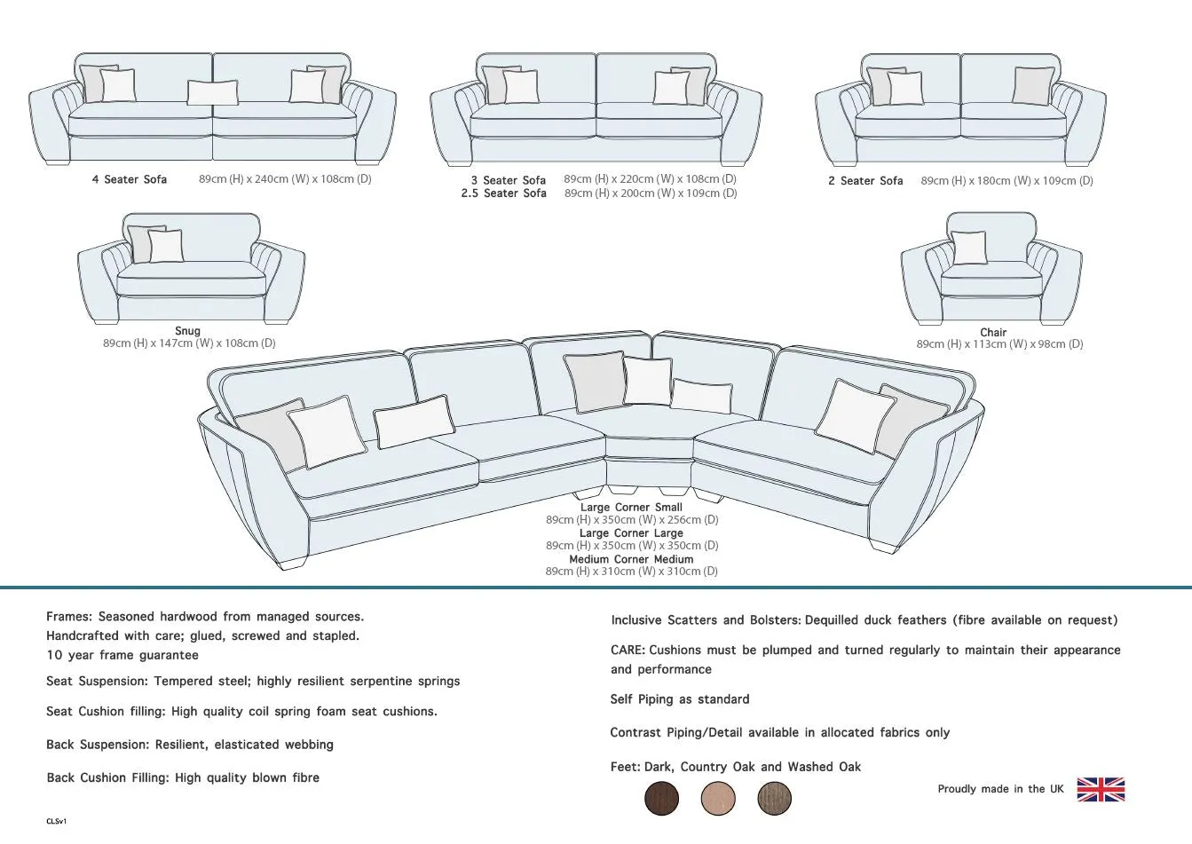 Carson Corner Sofa Unit Contrast Piping