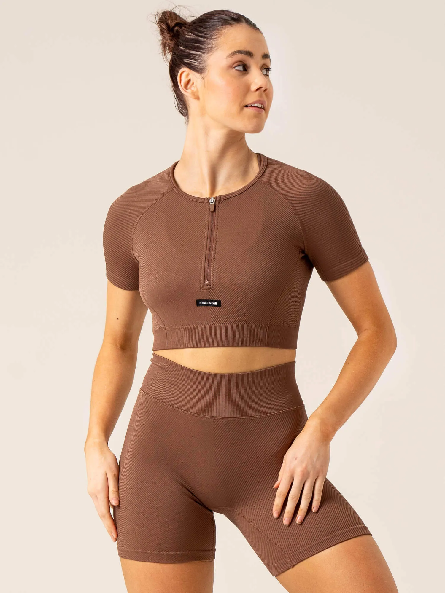 Circuit Rib Seamless T-Shirt - Chocolate