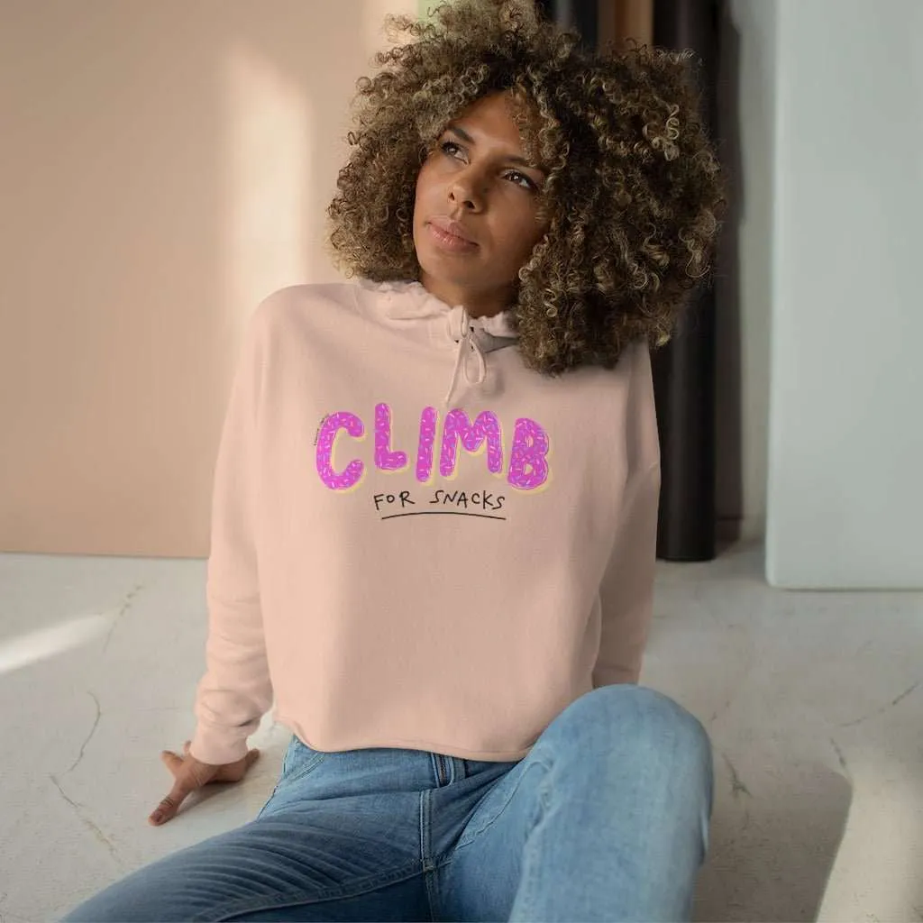 Climb for Snacks — Women’s Crop Hooded Sweatshirt