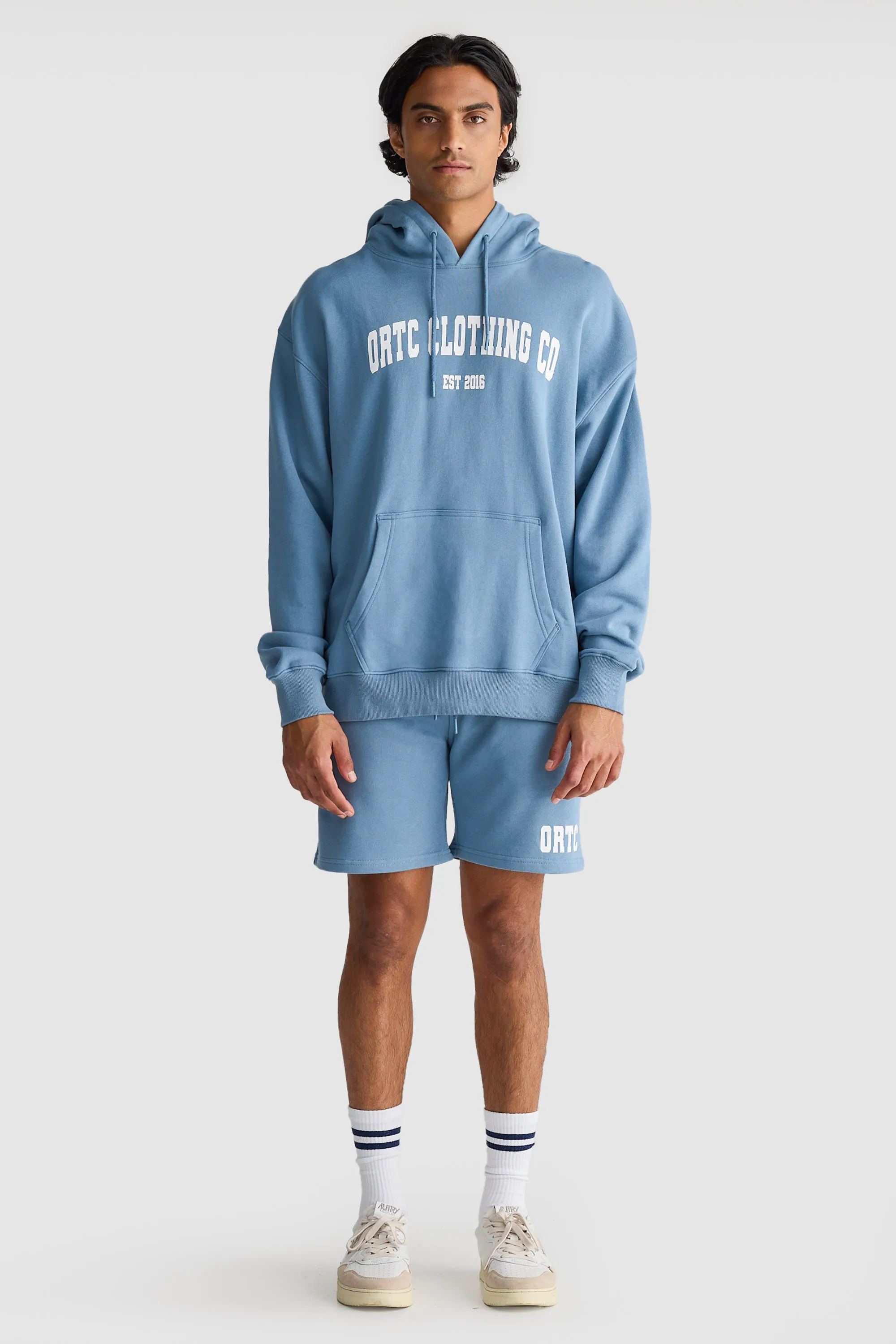 College Logo Hoodie Pacific Blue