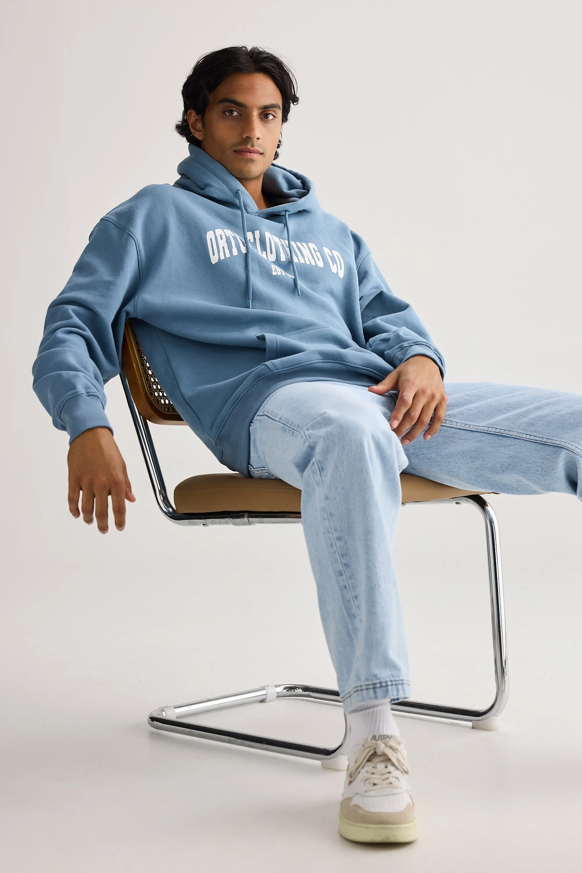 College Logo Hoodie Pacific Blue