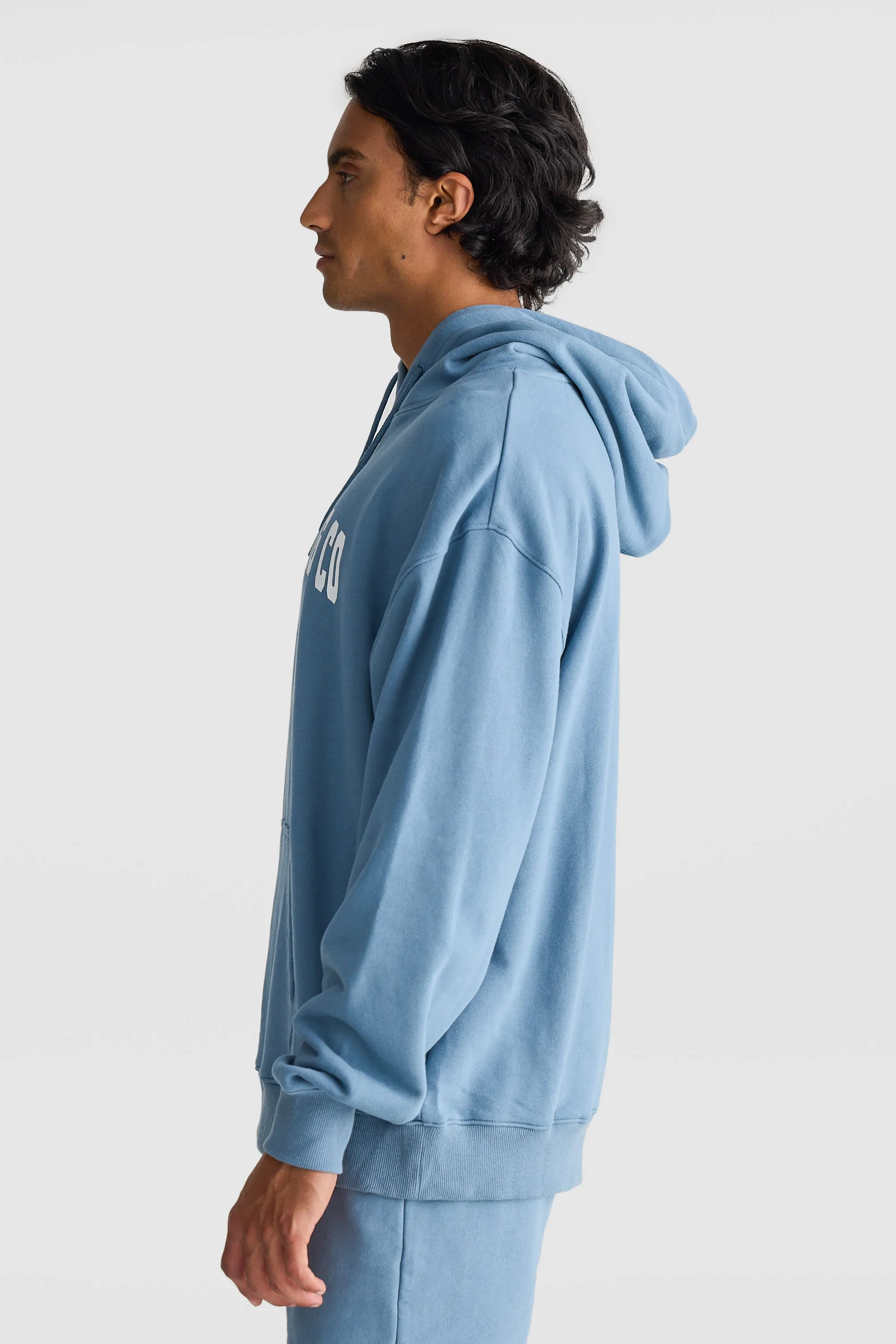 College Logo Hoodie Pacific Blue