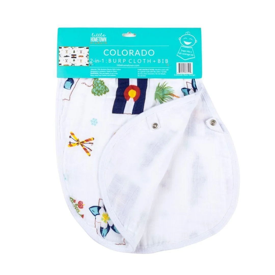 Colorado Baby 2-in-1 Combo Baby Burp Cloth and Wraparound Snappable Bib