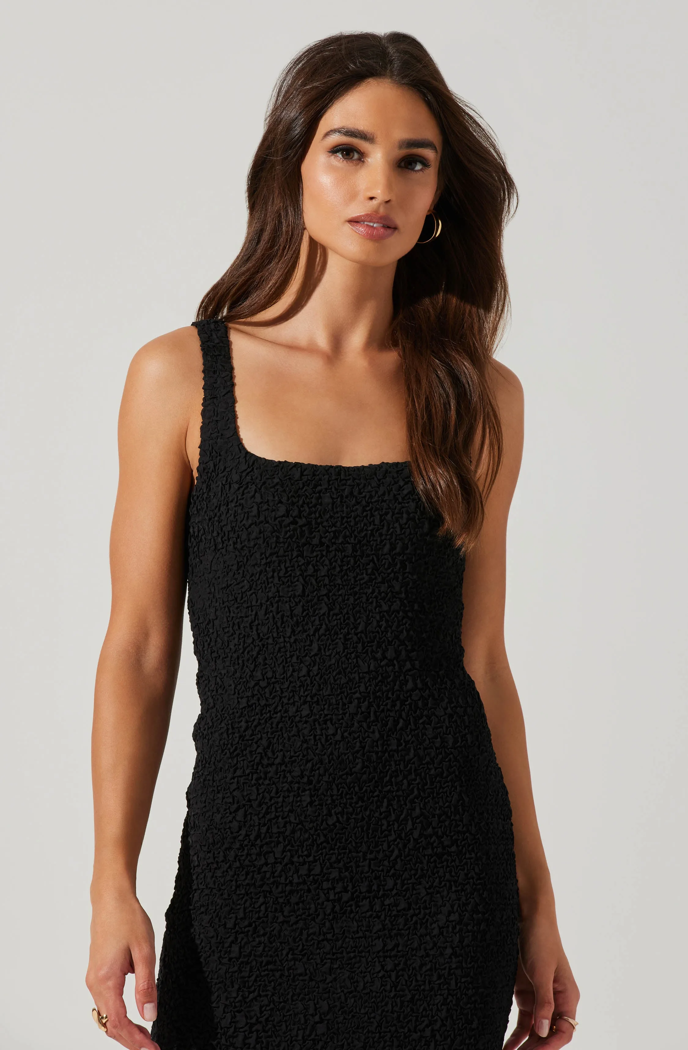 Crisanta Textured Midi Dress