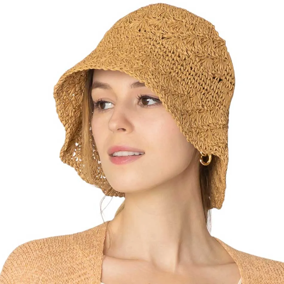 Crochet Straw Bucket Hat