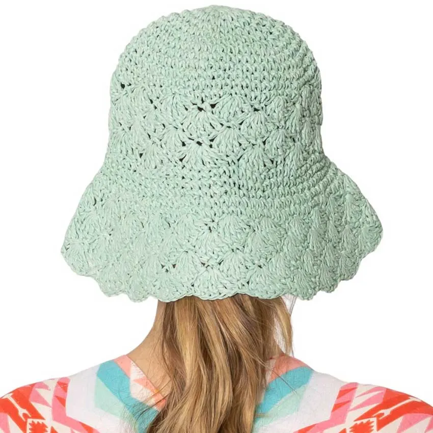 Crochet Straw Bucket Hat