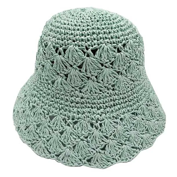 Crochet Straw Bucket Hat