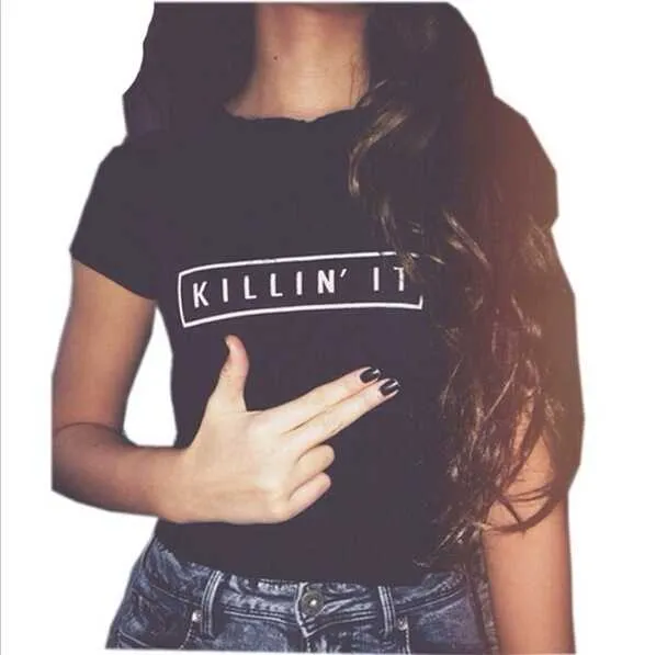 Cute Killing It Printed Tee Shirt Womens