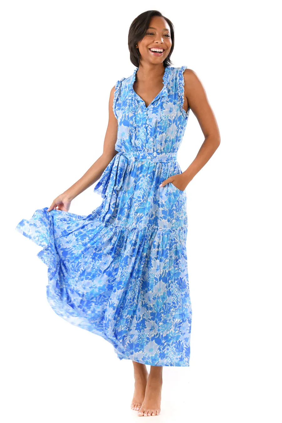 Cyan Blue Alexis Maxi Dress