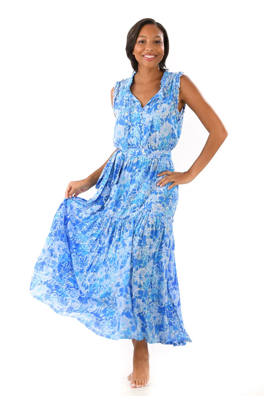 Cyan Blue Alexis Maxi Dress