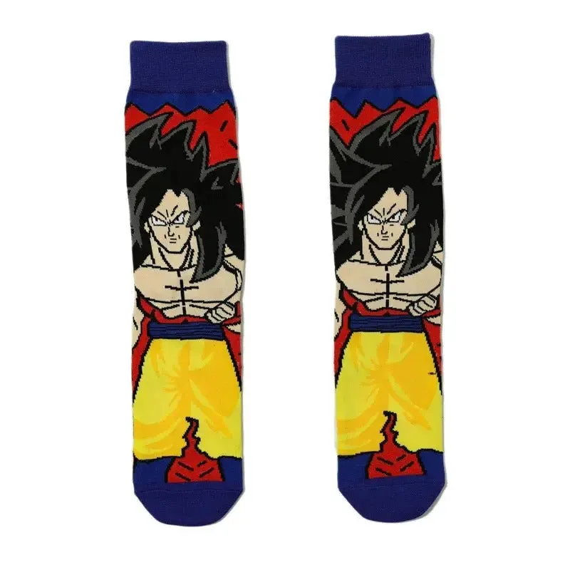 Dragon Ball Z Socks - Mens Cotton Anime Long Socks featuring Piccolo Vegeta Master Roshi and Torankusu Figures