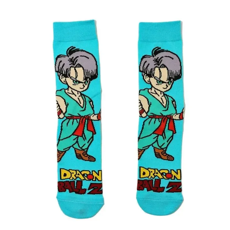 Dragon Ball Z Socks - Mens Cotton Anime Long Socks featuring Piccolo Vegeta Master Roshi and Torankusu Figures