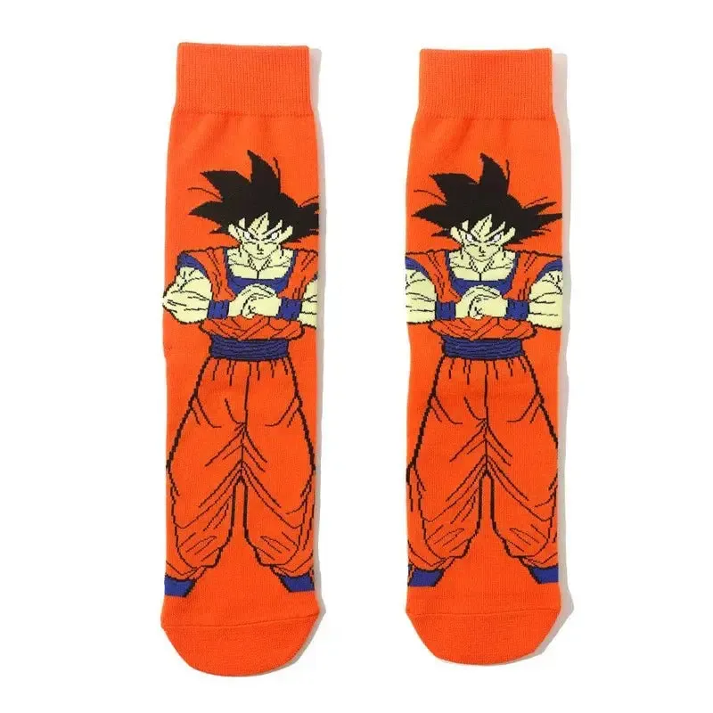 Dragon Ball Z Socks - Mens Cotton Anime Long Socks featuring Piccolo Vegeta Master Roshi and Torankusu Figures