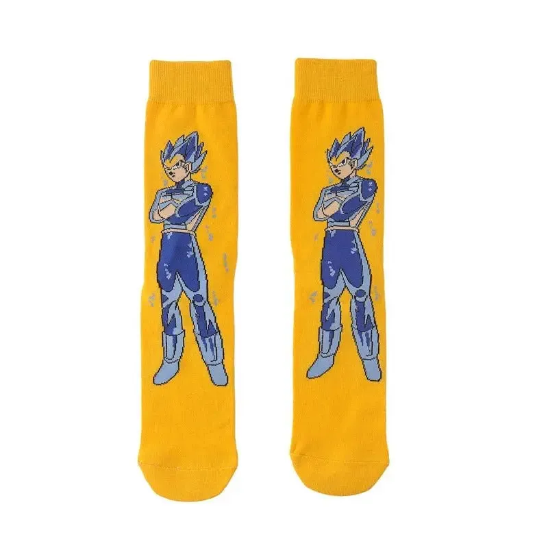 Dragon Ball Z Socks - Mens Cotton Anime Long Socks featuring Piccolo Vegeta Master Roshi and Torankusu Figures