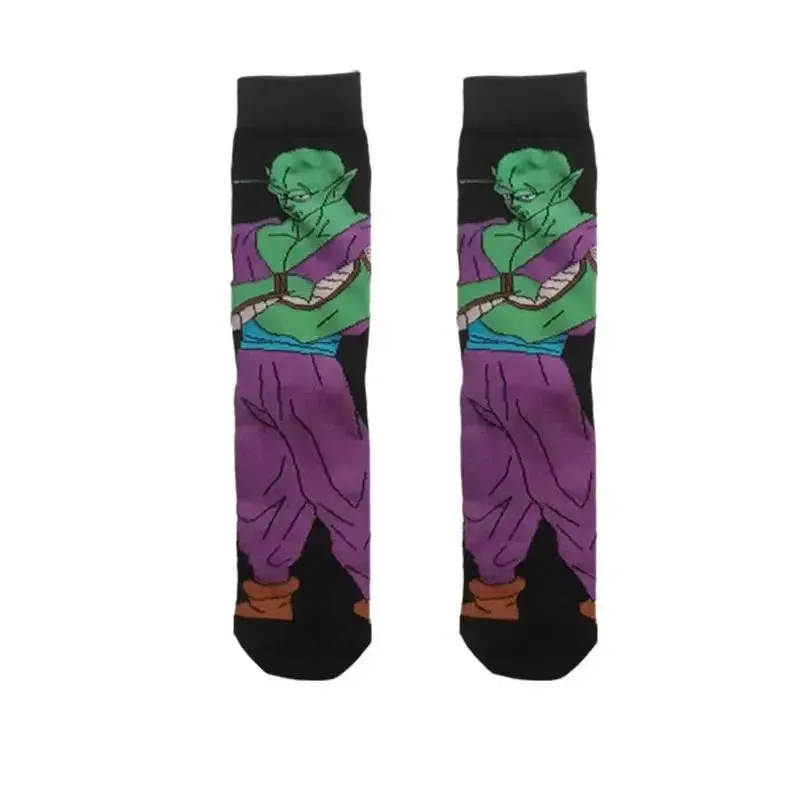 Dragon Ball Z Socks - Mens Cotton Anime Long Socks featuring Piccolo Vegeta Master Roshi and Torankusu Figures