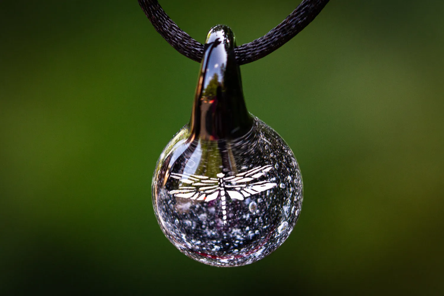 Dragonfly Hologram Pendant with Infused Cremation Ash