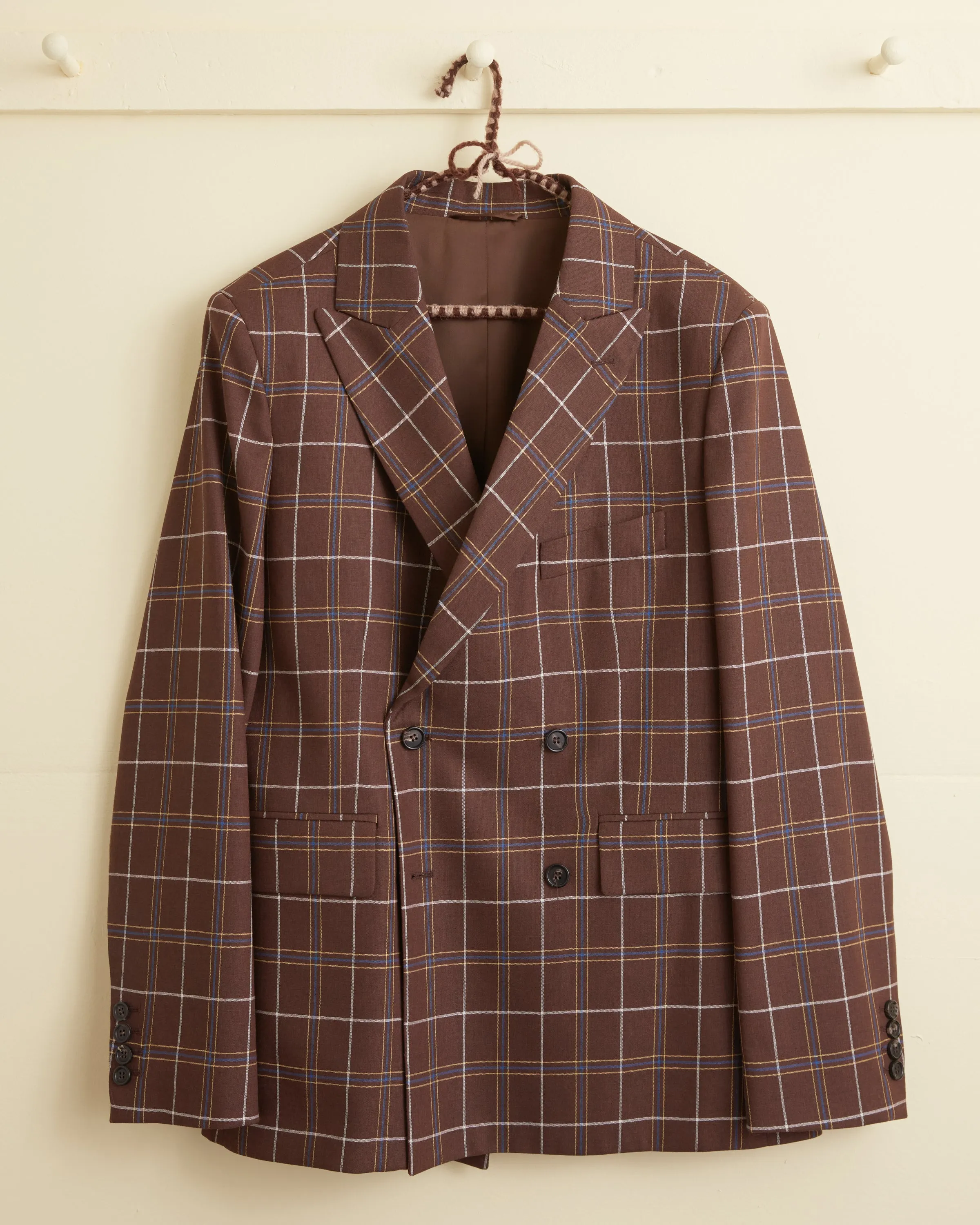 Dunham Plaid Double-Breasted Suit Jacket