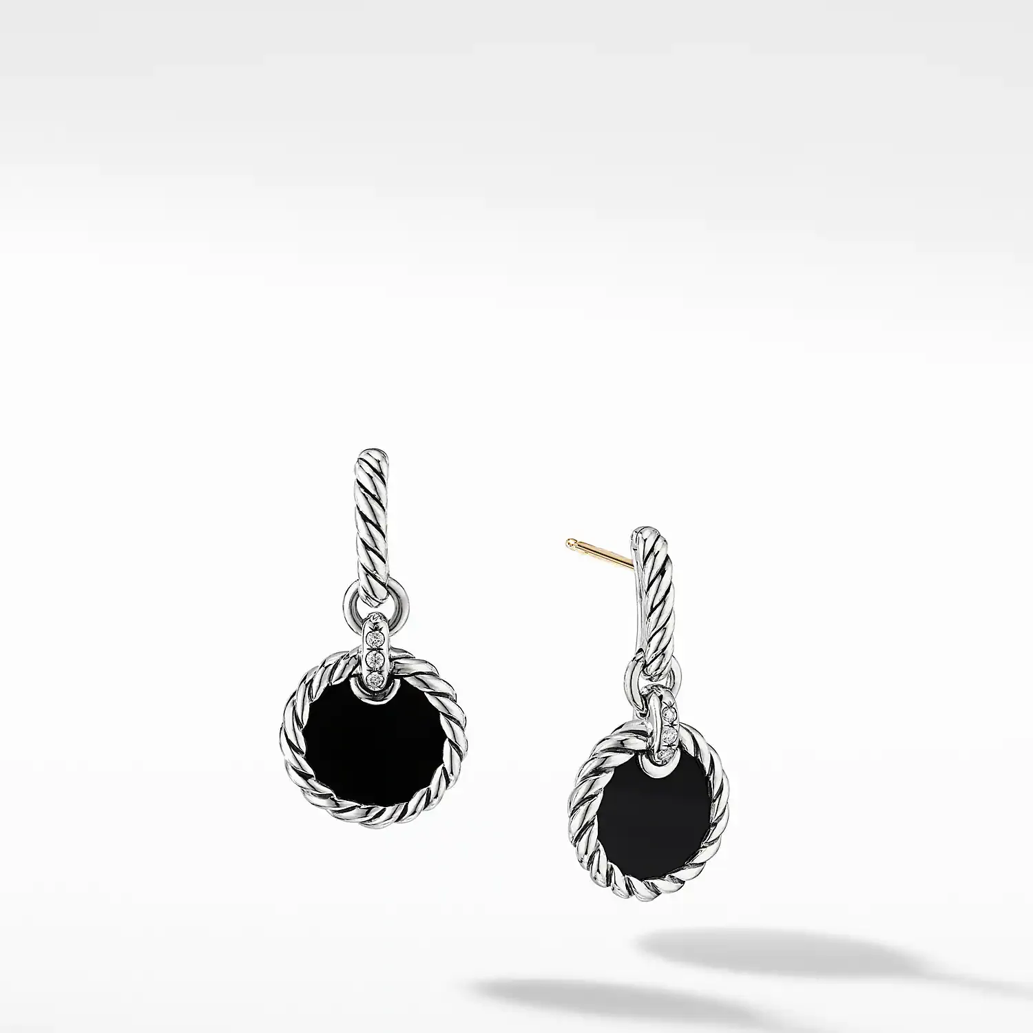 DY Elements Drop Earrings with Black Onyx and Pavé Diamonds