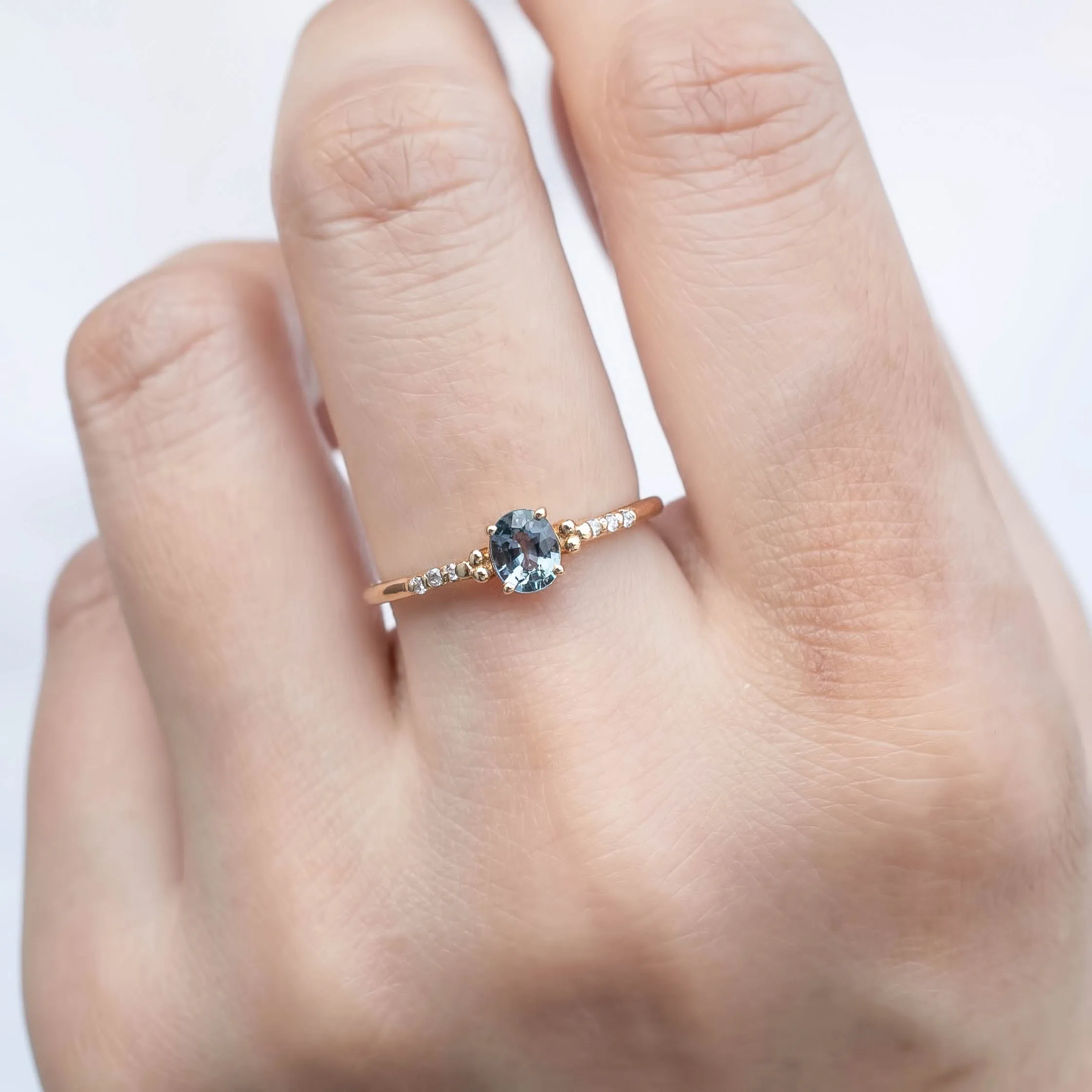 Eloise Ring - 0.45ct Unheated Grey Blue Sapphire (One of a kind)