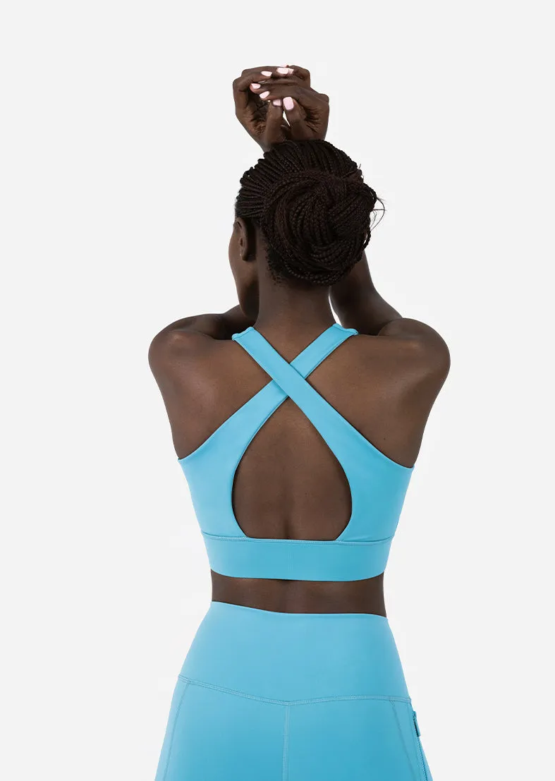 Embody Zip Bra Sea Blue Final Sale