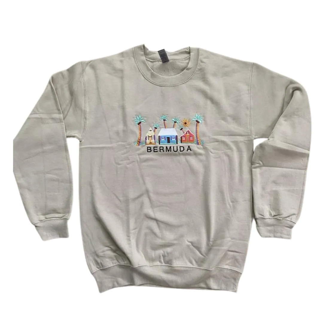 Embroidered Houses Crewneck Sweatshirt