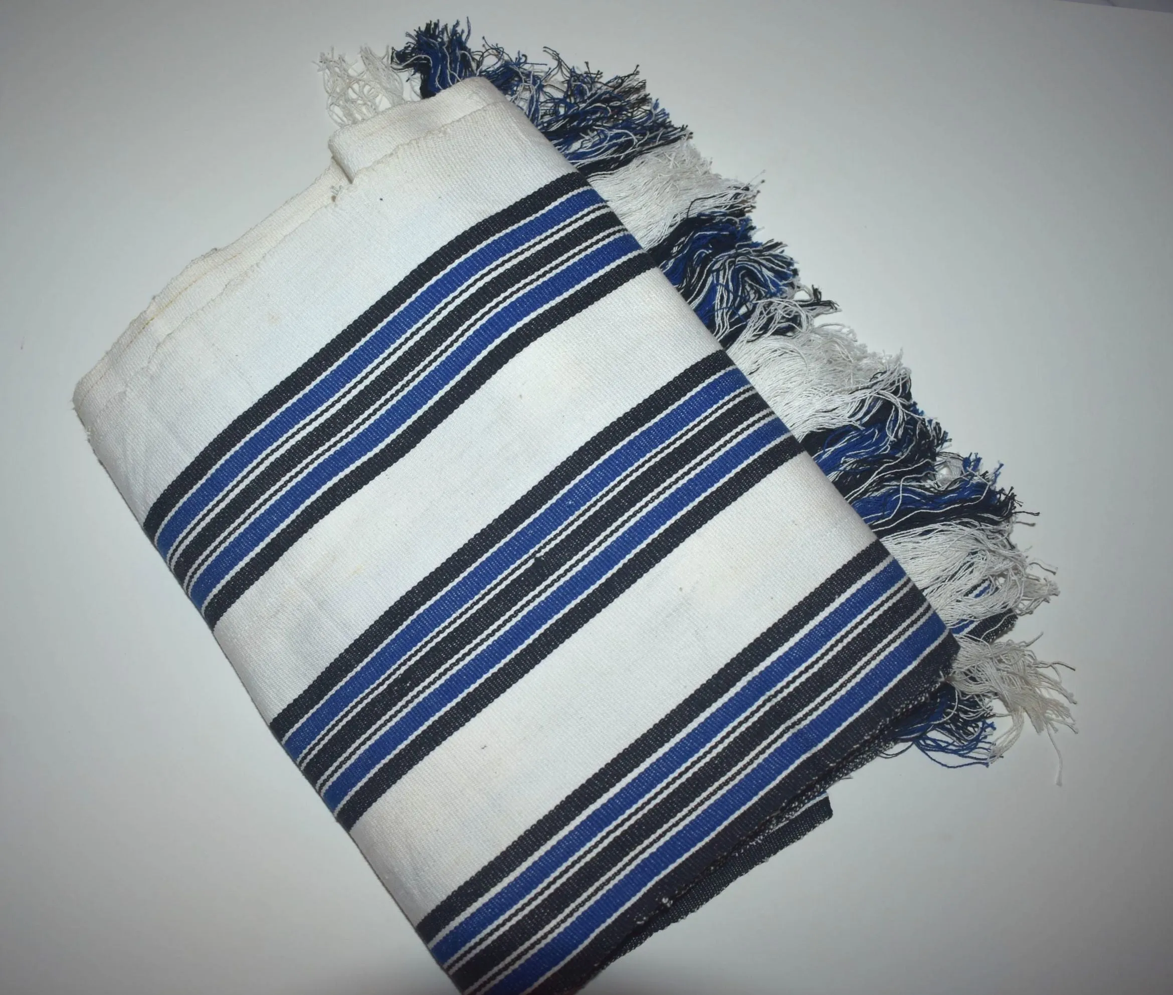 Faso Dan Fani, Black and Blue Stripes (with matching neck scarf)