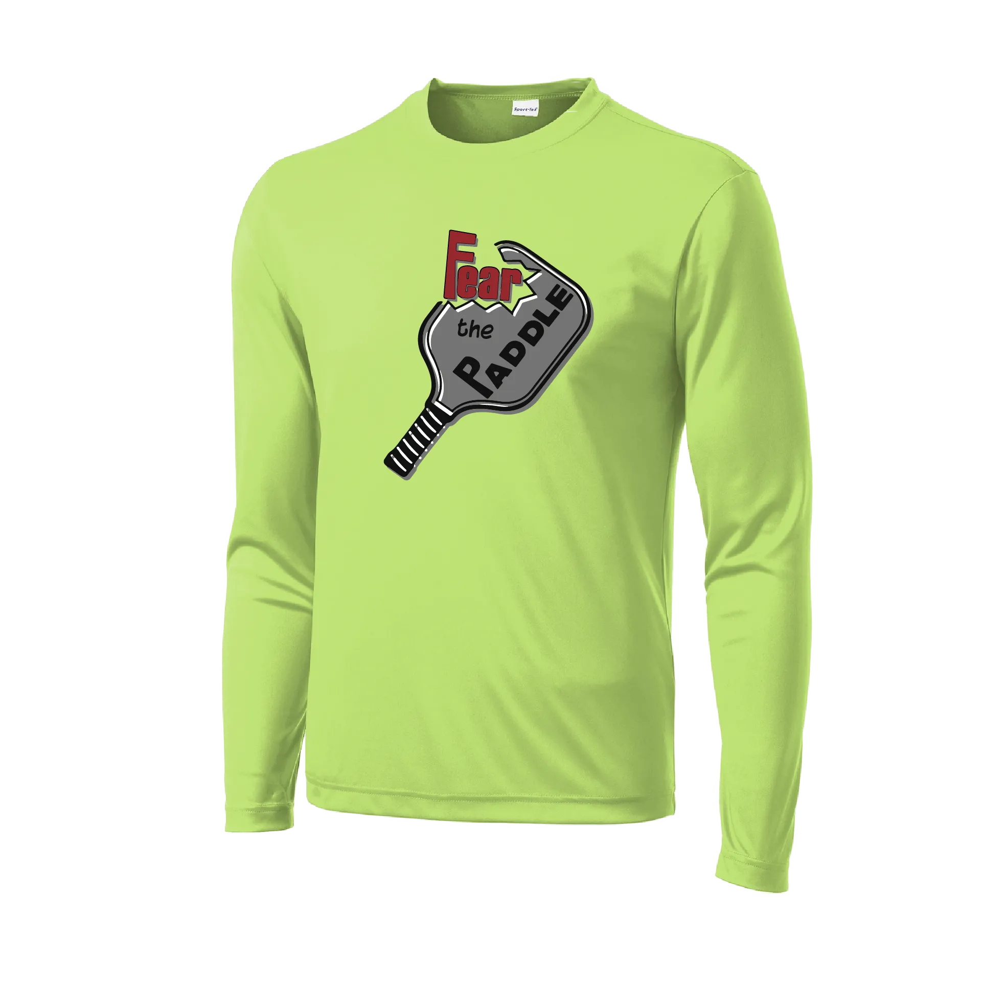 Fear The Paddle | Men's Long Sleeve Pickleball Shirt | 100% Polyester