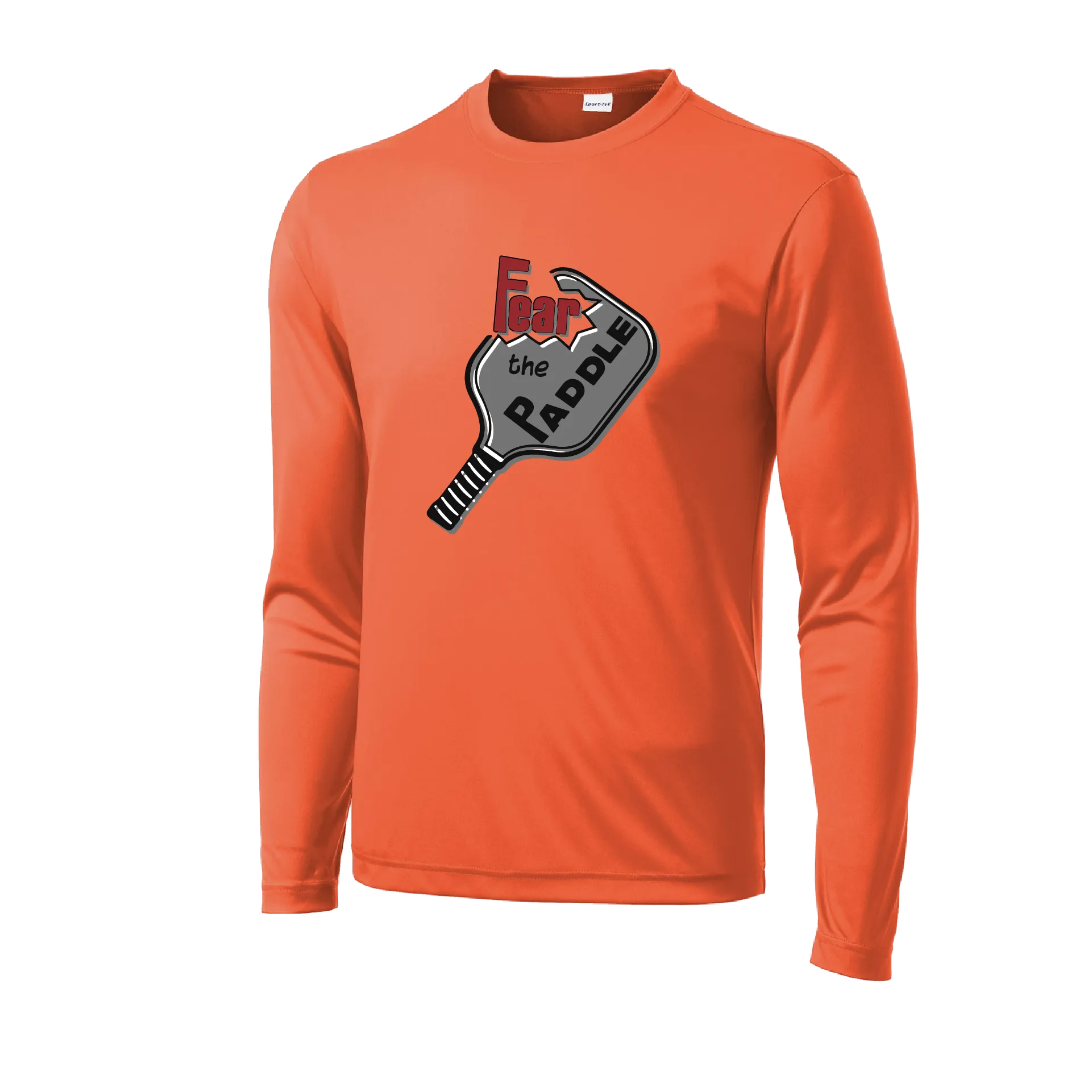 Fear The Paddle | Men's Long Sleeve Pickleball Shirt | 100% Polyester