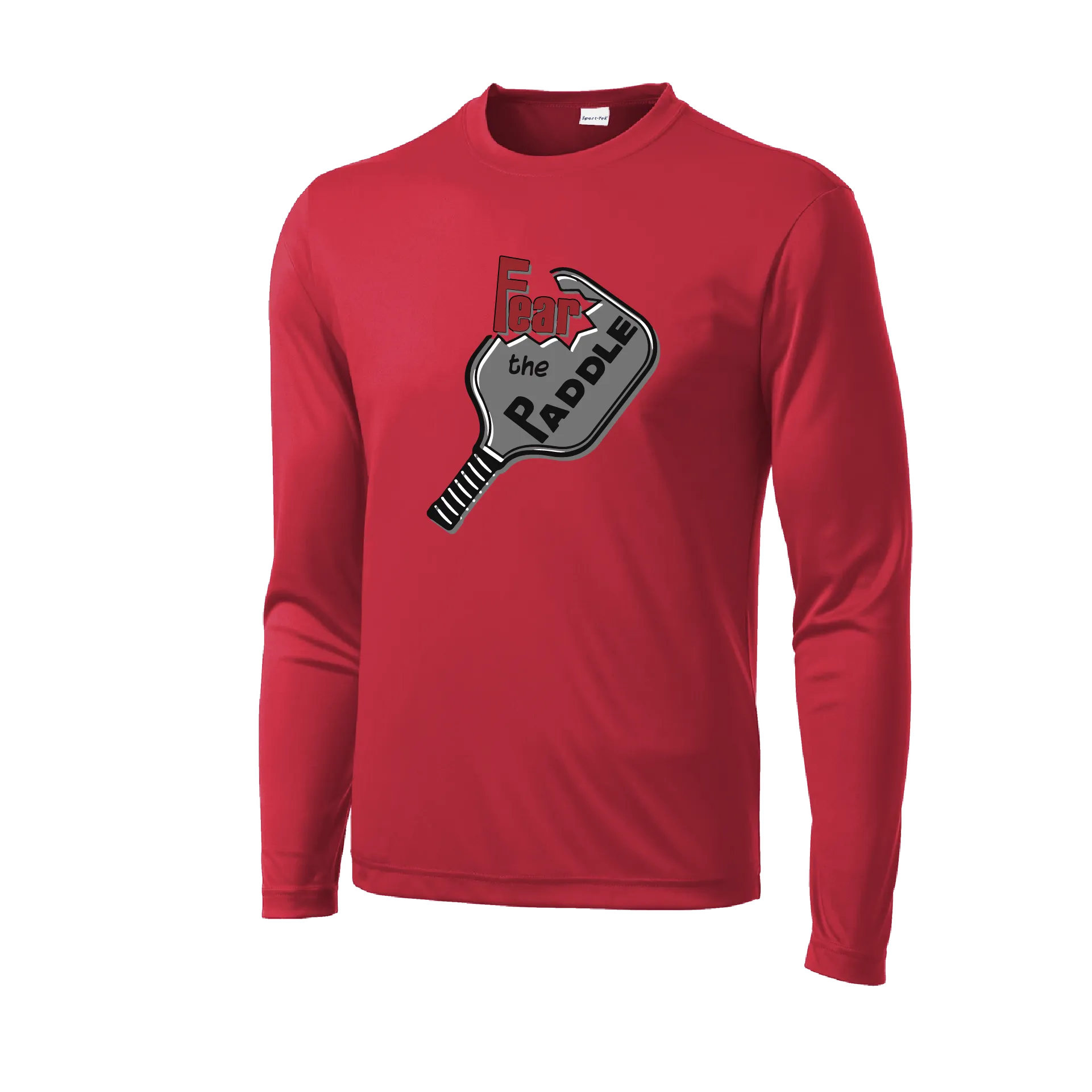 Fear The Paddle | Men's Long Sleeve Pickleball Shirt | 100% Polyester