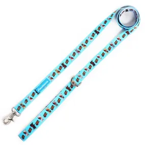 Frenchiestore Dog Luxury Leash | This Frenchie loves Mom/Dad in teal and grey