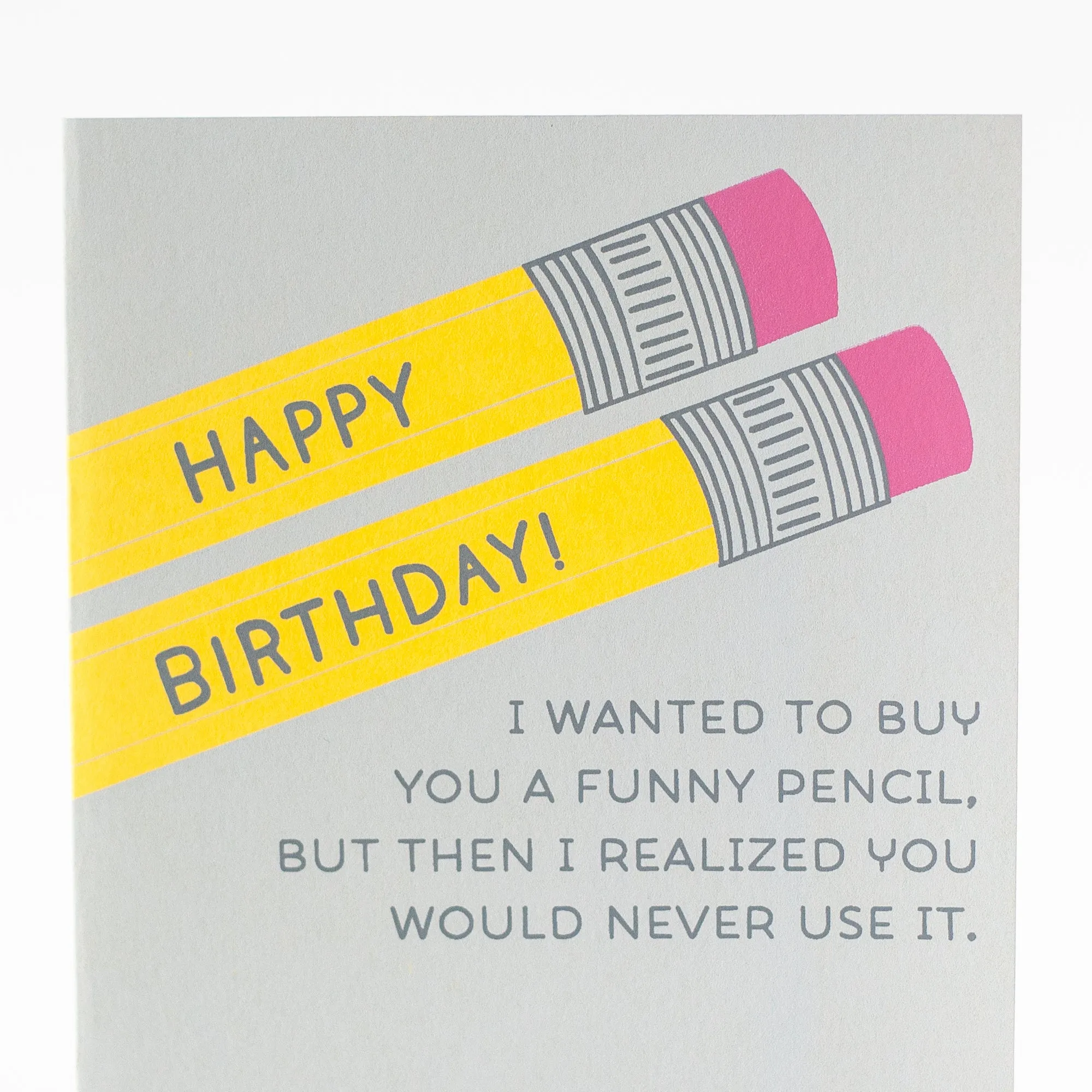 funny birthday card for stationery lovers, funny pencil set card, card for paper person