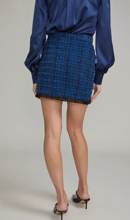 Generation Love Stormi Tweed Mini Skirt in Blue/Black