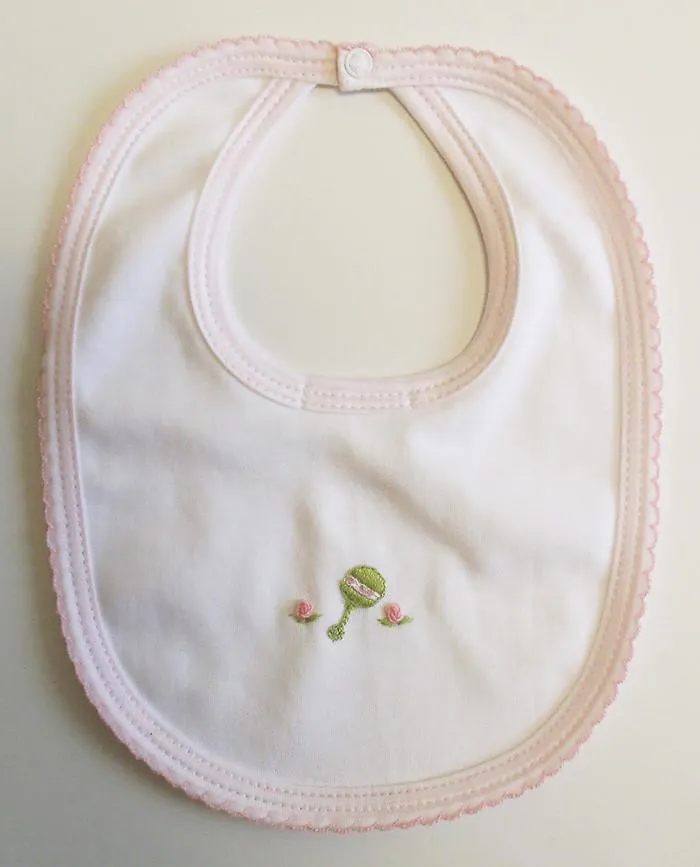 Girls Pink & White Bib