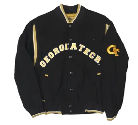 GLOBAL IDENTITY VARSITY LEATHER JACKET BLACK - GEORGIA TECH