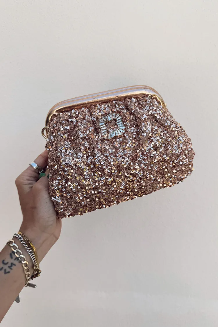 Gold Sequin Clutch Bag