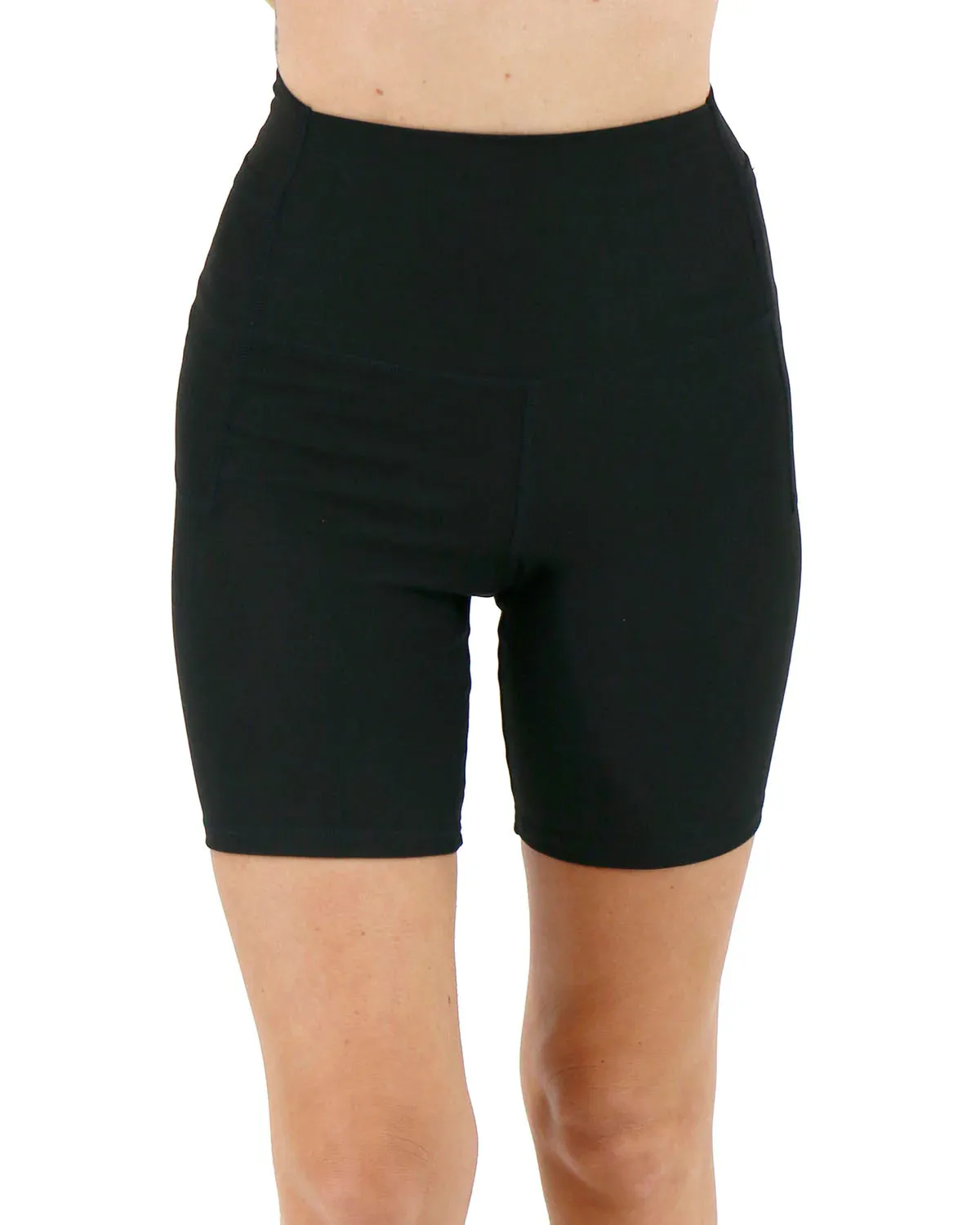 Grace and Lace Daily Pocket Biker Shorts - 7" - Black